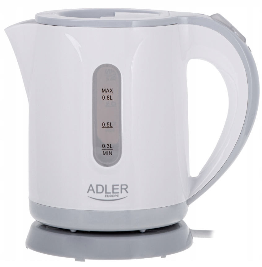 Adler AD 1371G rýchlovarná kanvica 850 W 0,8 l biela